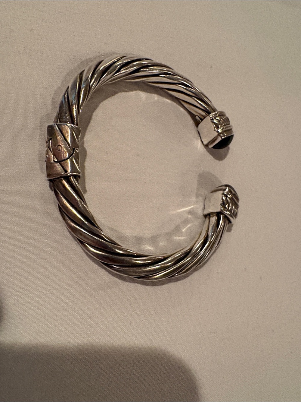 Silpada Rare and Early Hinged Cuff Bracelet with Black Onyx